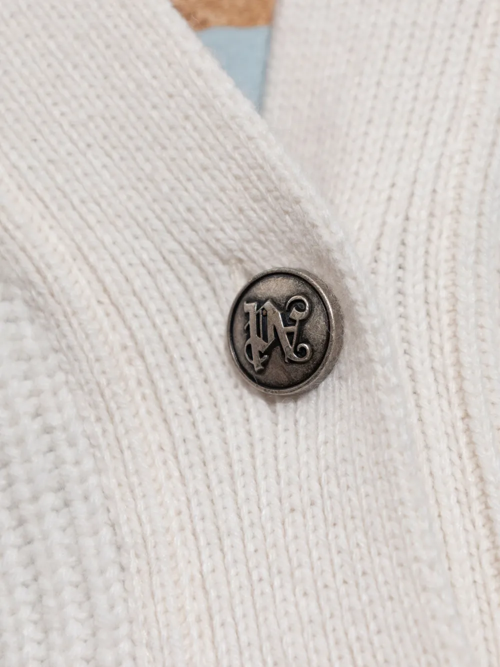 Palm Angels V-neck Buttoned Cardigan In Neutral