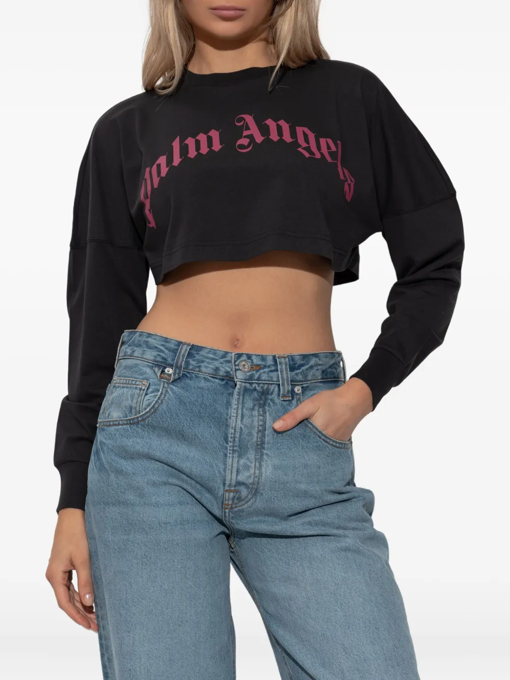 Palm Angels Cropped top Zwart