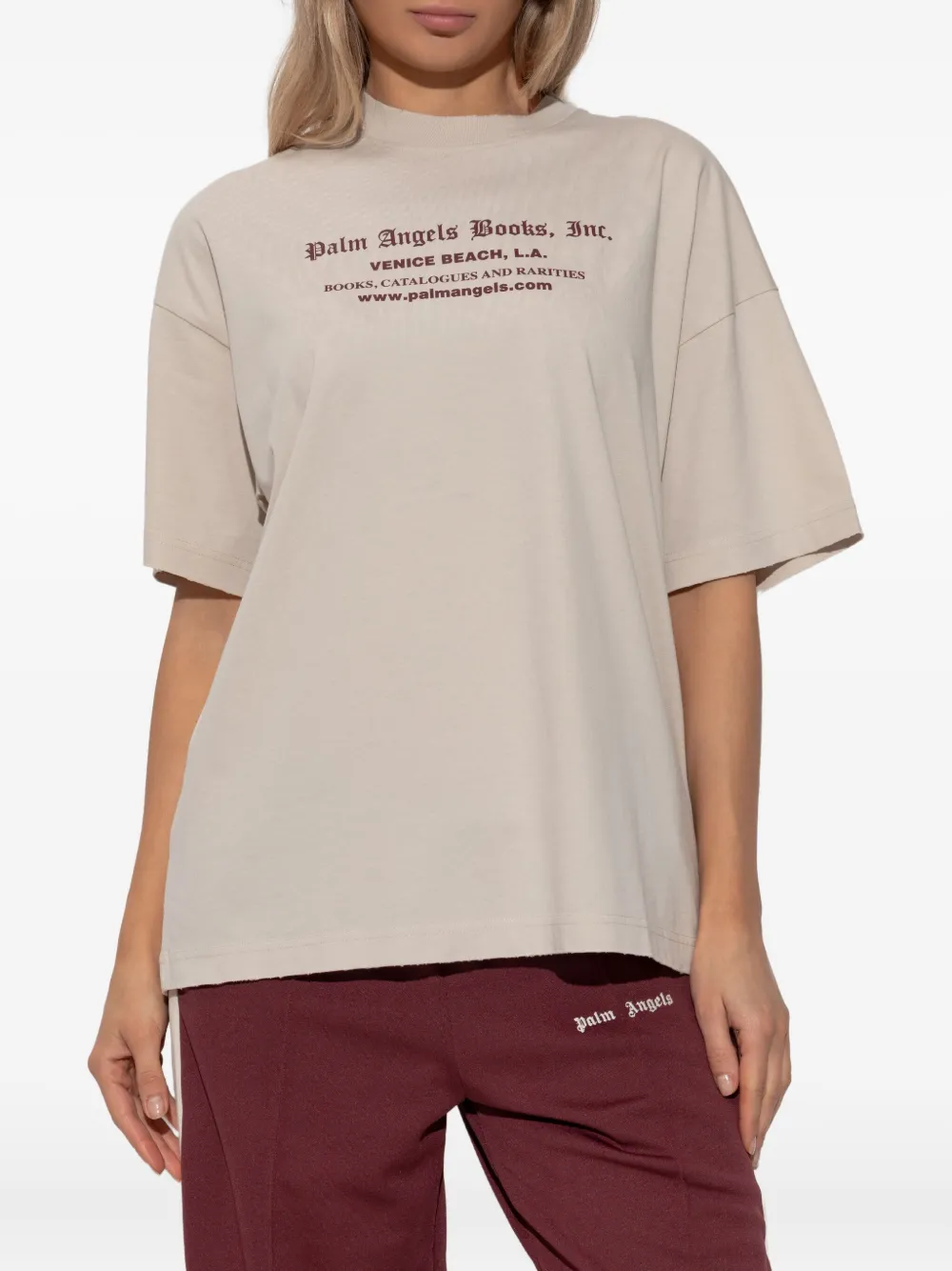 Palm Angels T-shirt met ronde hals Beige