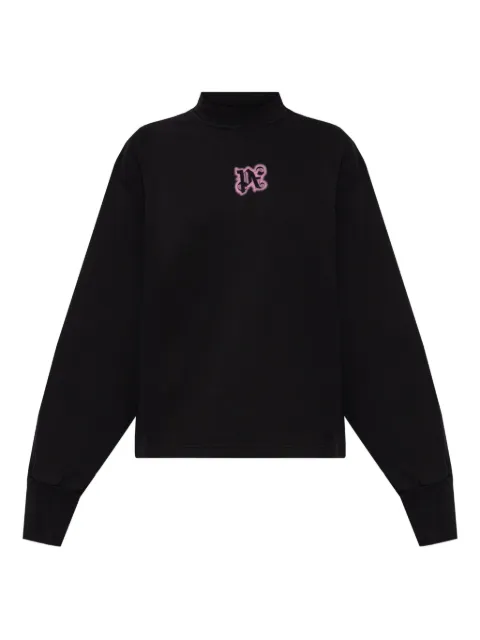 Palm Angels logo-detail mock-neck sweatshirt