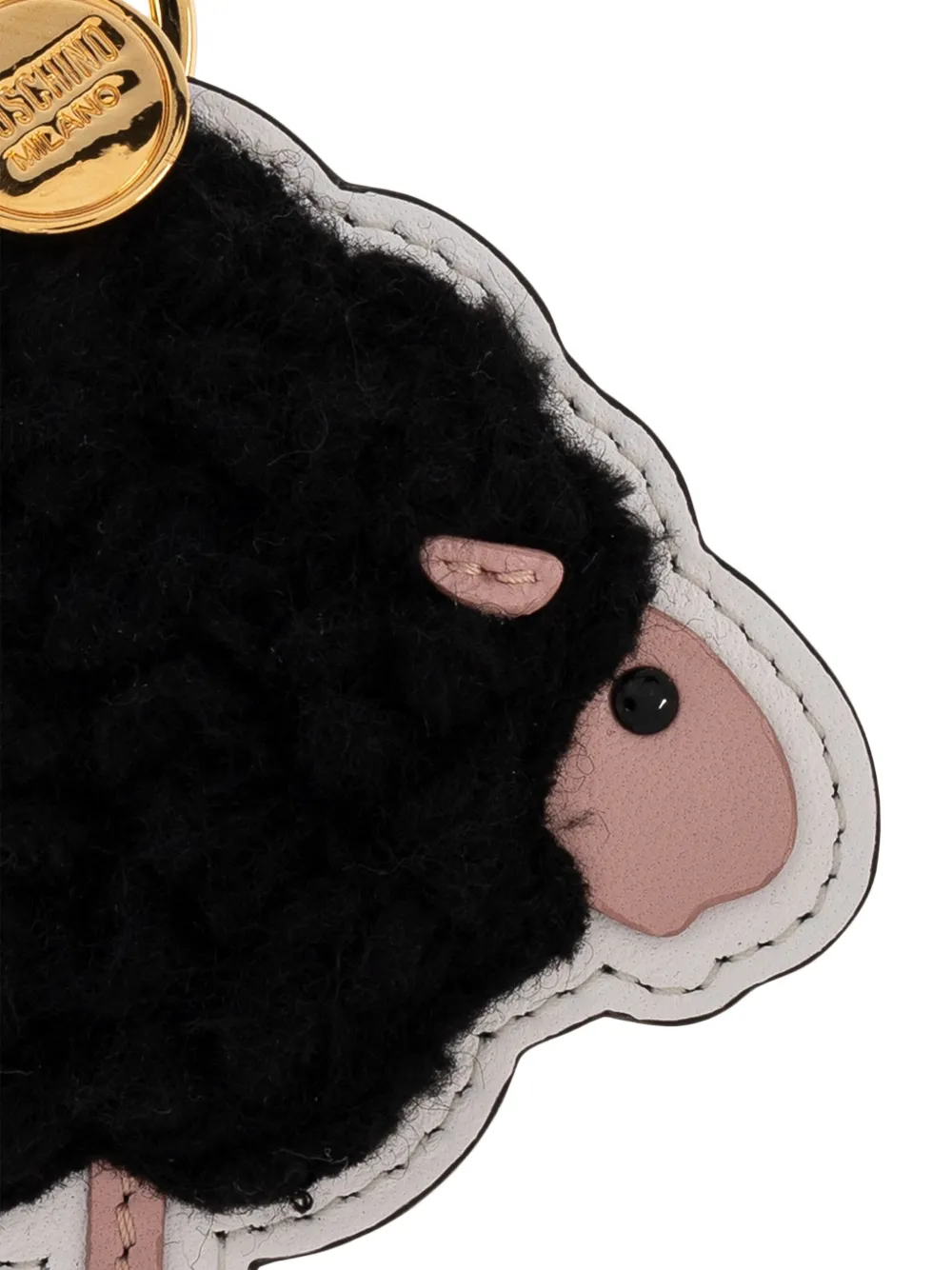 Moschino Sheep Charm Keyring In Black