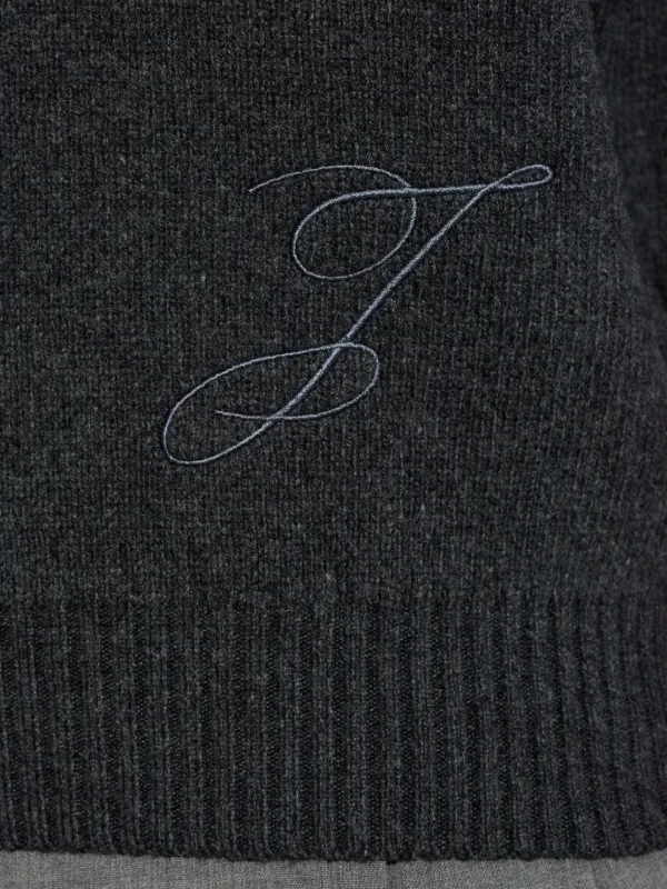 Jacquemus Pallone Turtleneck Embroidered Sweater | Grey | FARFETCH