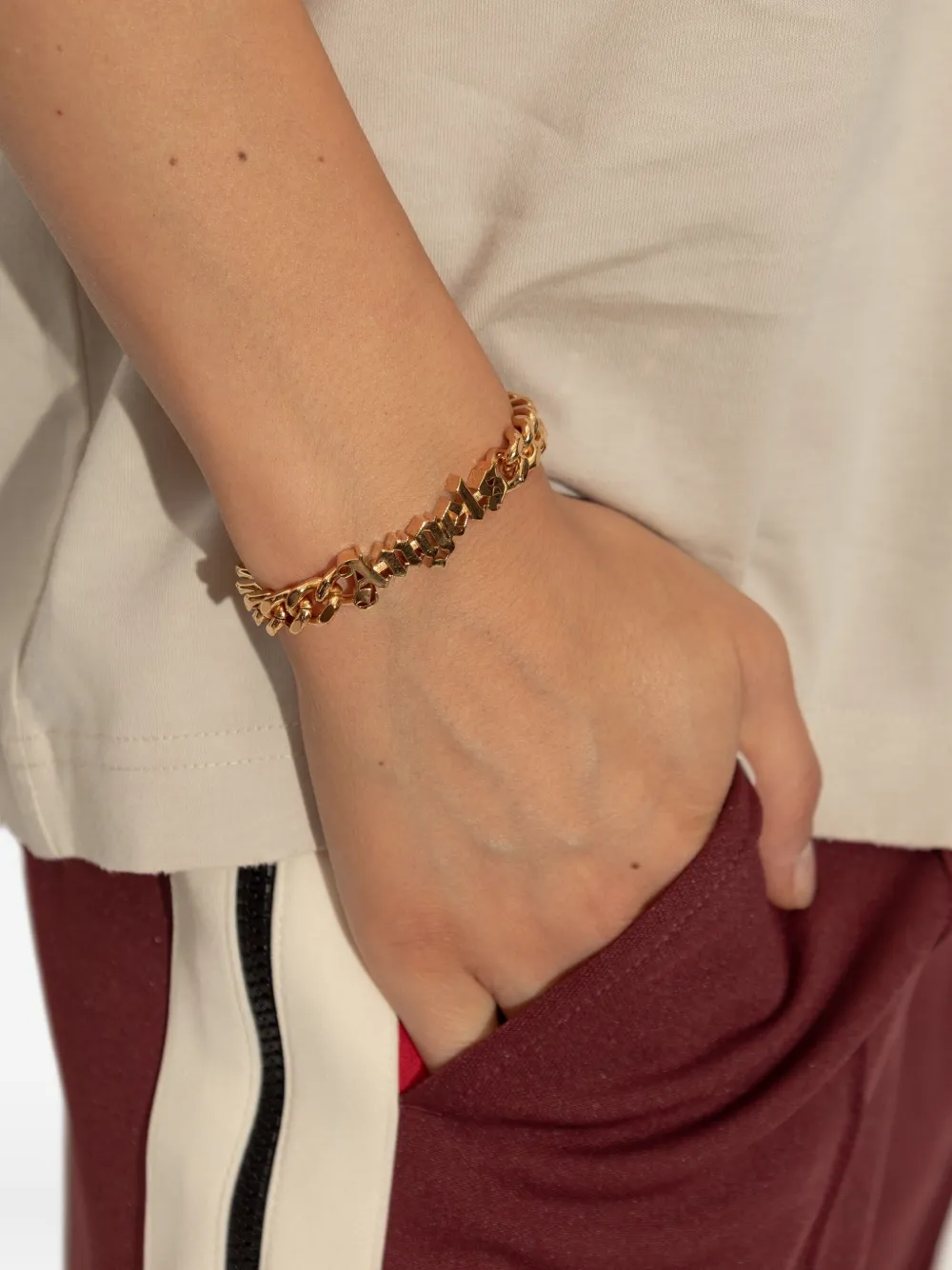 Palm Angels logo chain bracelet - Goud