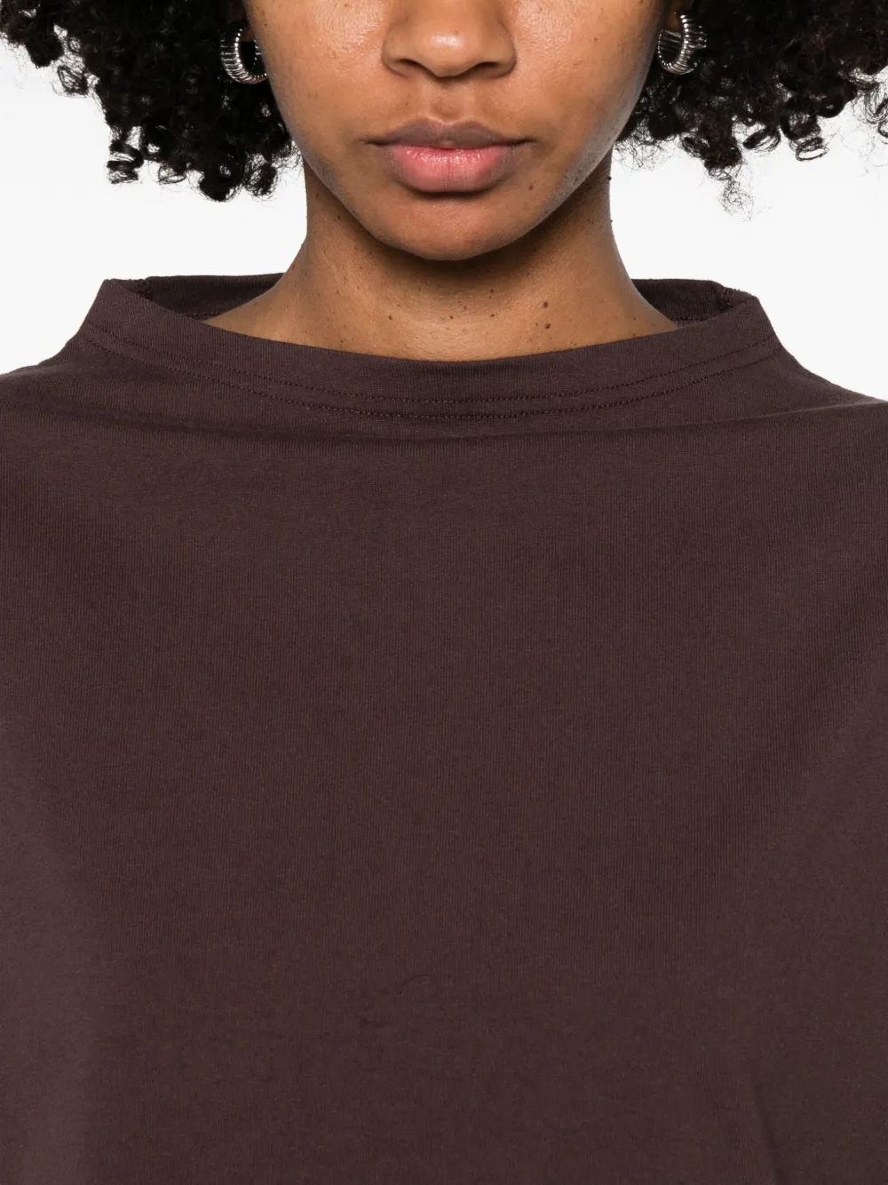 Mhl By Margaret Howell Mock-neck Sweatshirt In Brown