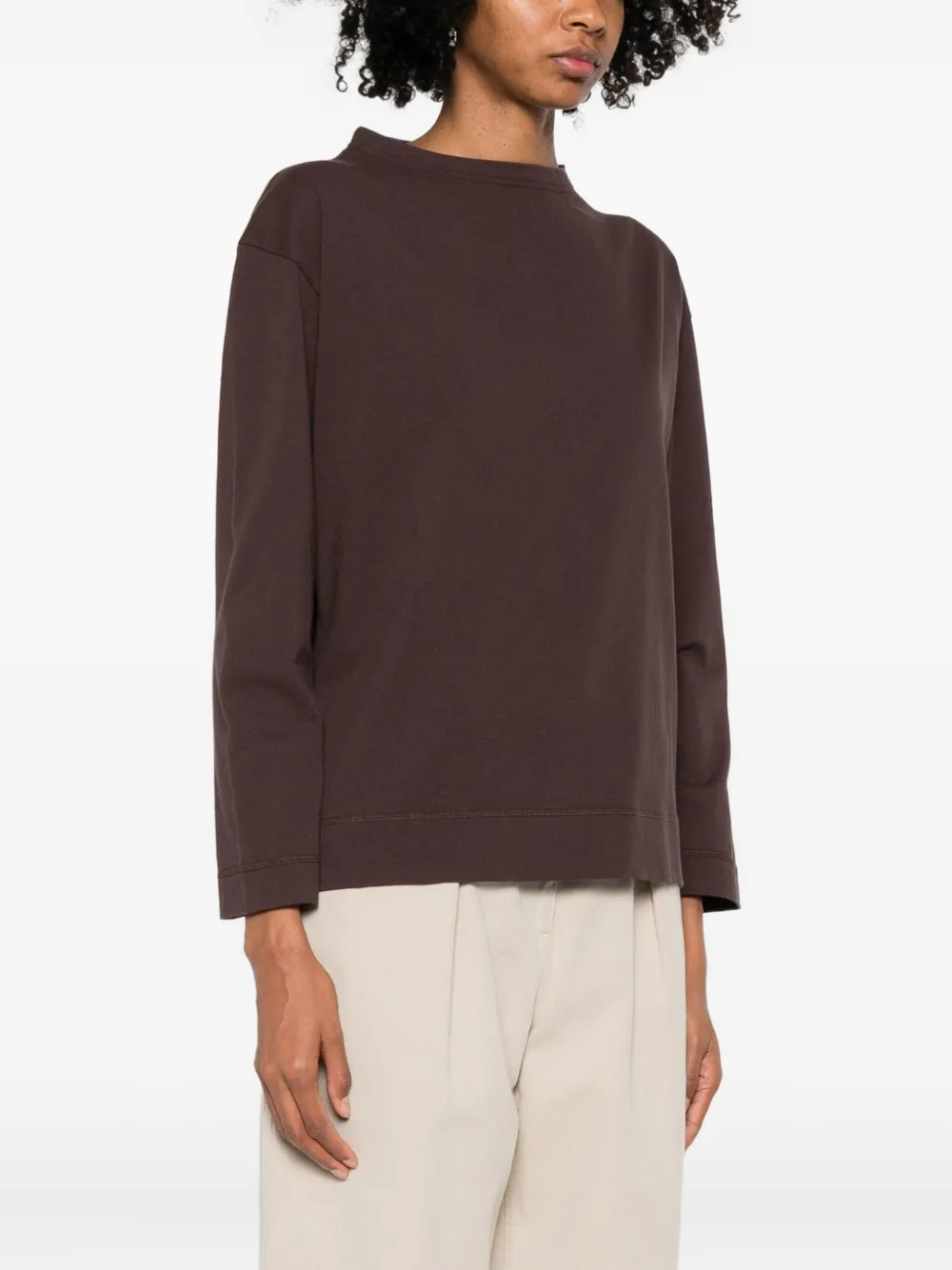 Mhl By Margaret Howell Mock-neck Sweatshirt In Brown