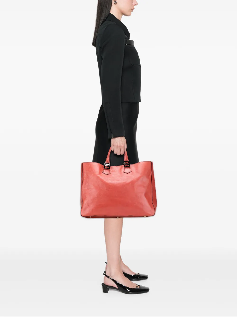 Fendi Pre-Owned 2000-2010 Large Leather Twins Tote satchel | Pre-Owned | Image 2