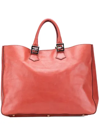 Fendi Pre-Owned 2000-2010 Large Leather Twins Tote Satchel