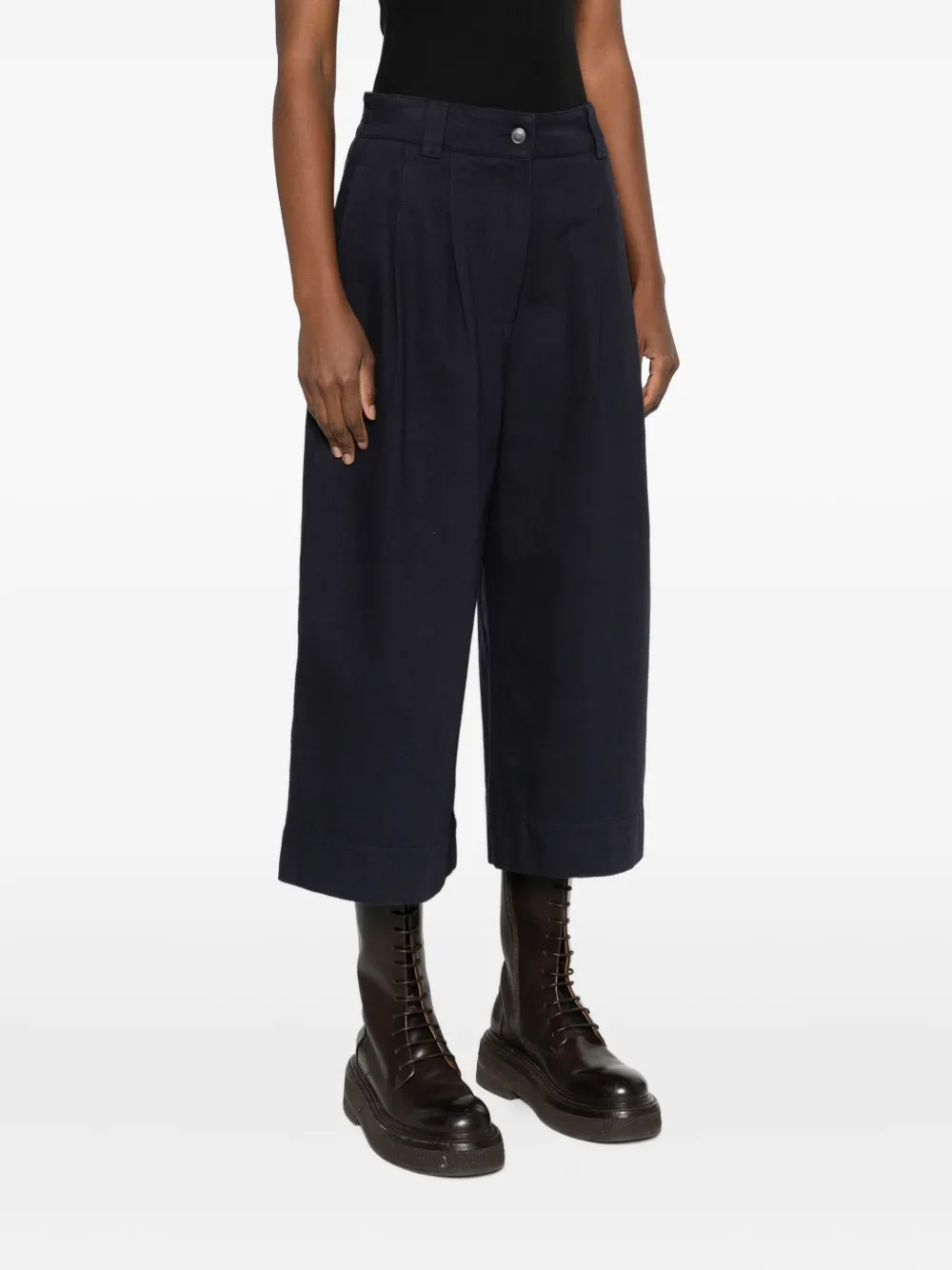 Mhl By Margaret Howell Cropped plooibroek Blauw