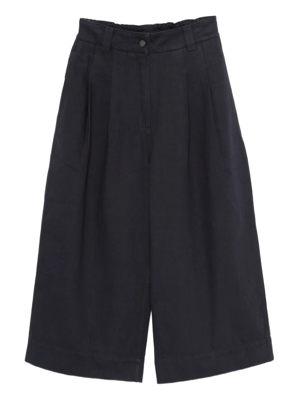 Mhl By Margaret Howell Pleated Cropped Trousers In Blue