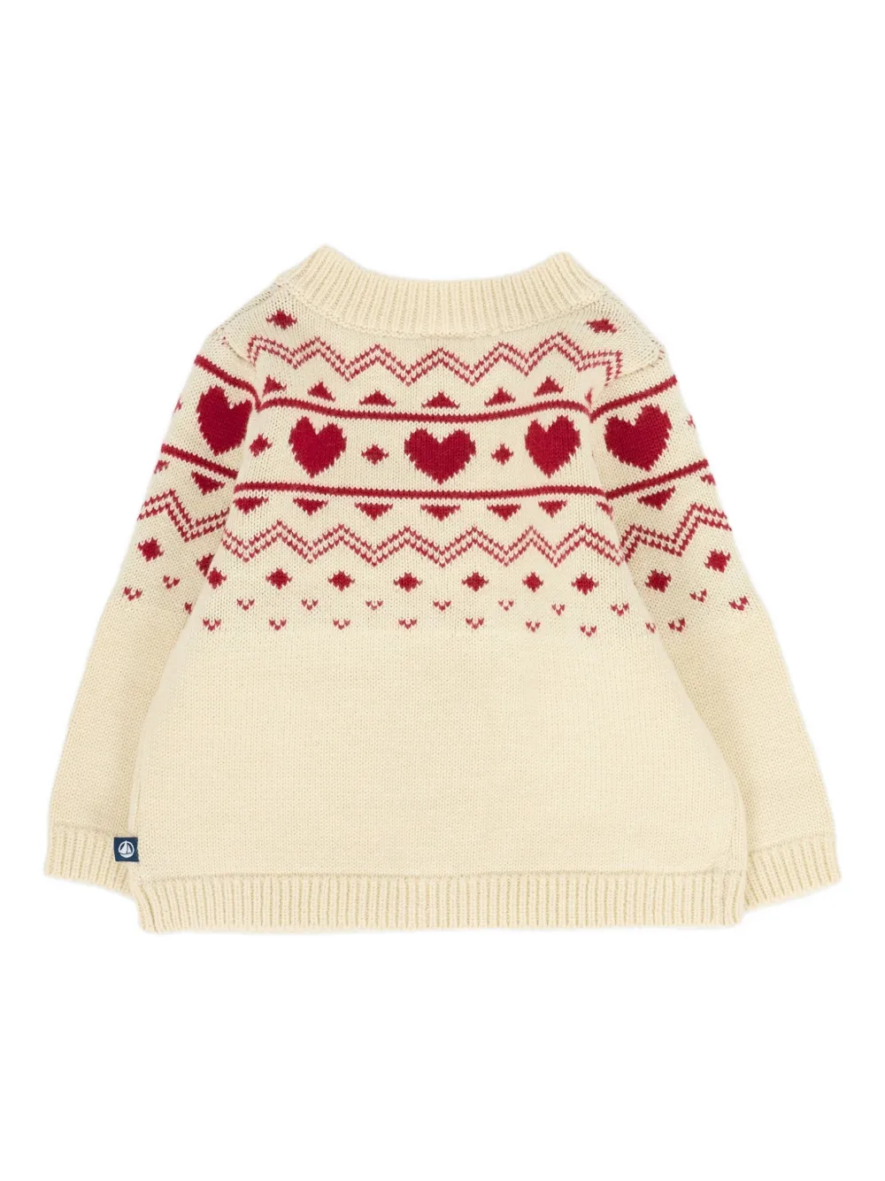 Petit Bateau Heart-pattern Cardigan In Neutral