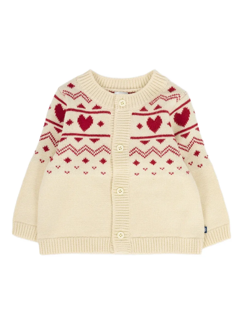 Petit Bateau heart-pattern cardigan - ニュートラル Petit Bateau heart-pattern cardigan - ニュートラル