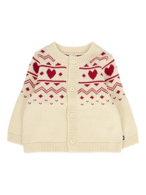 Petit Bateau heart-pattern cardigan