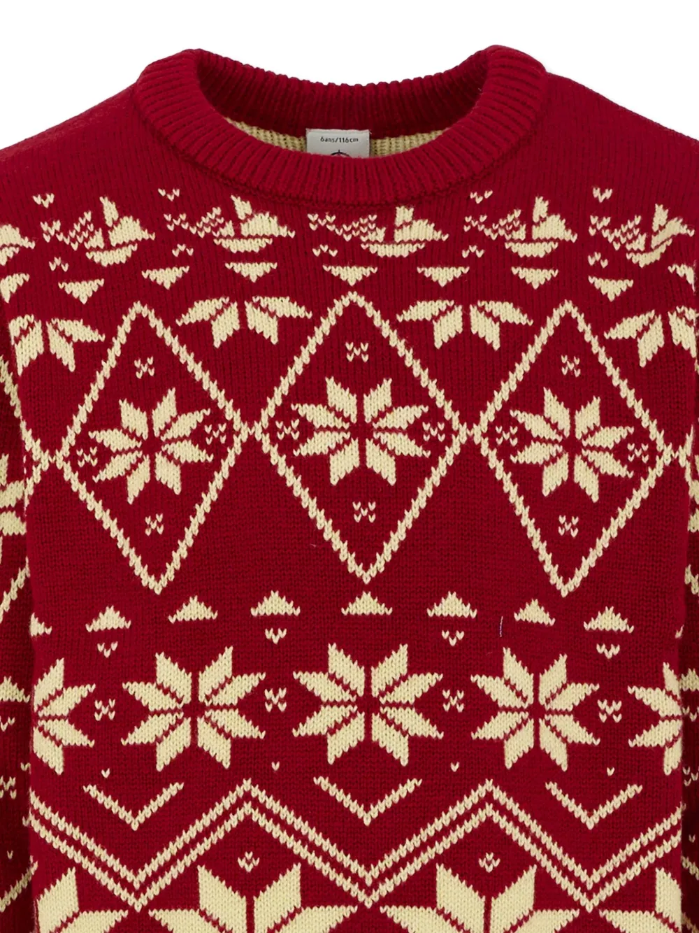 Petit Bateau Snowflake Pattern Sweater In Red