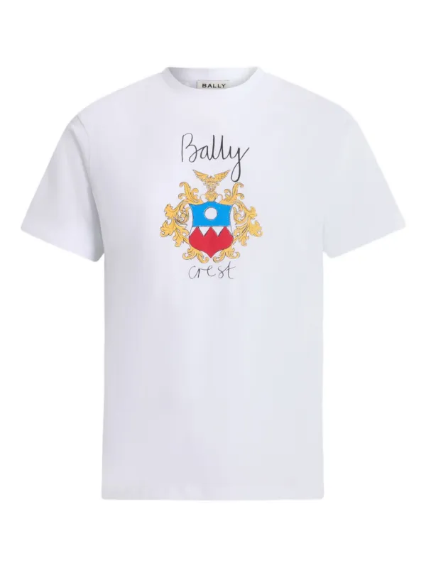 Bally Crest-print Cotton T-shirt in White