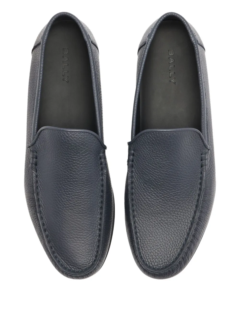 Bally Axony Grained Leather Loafers In Multi