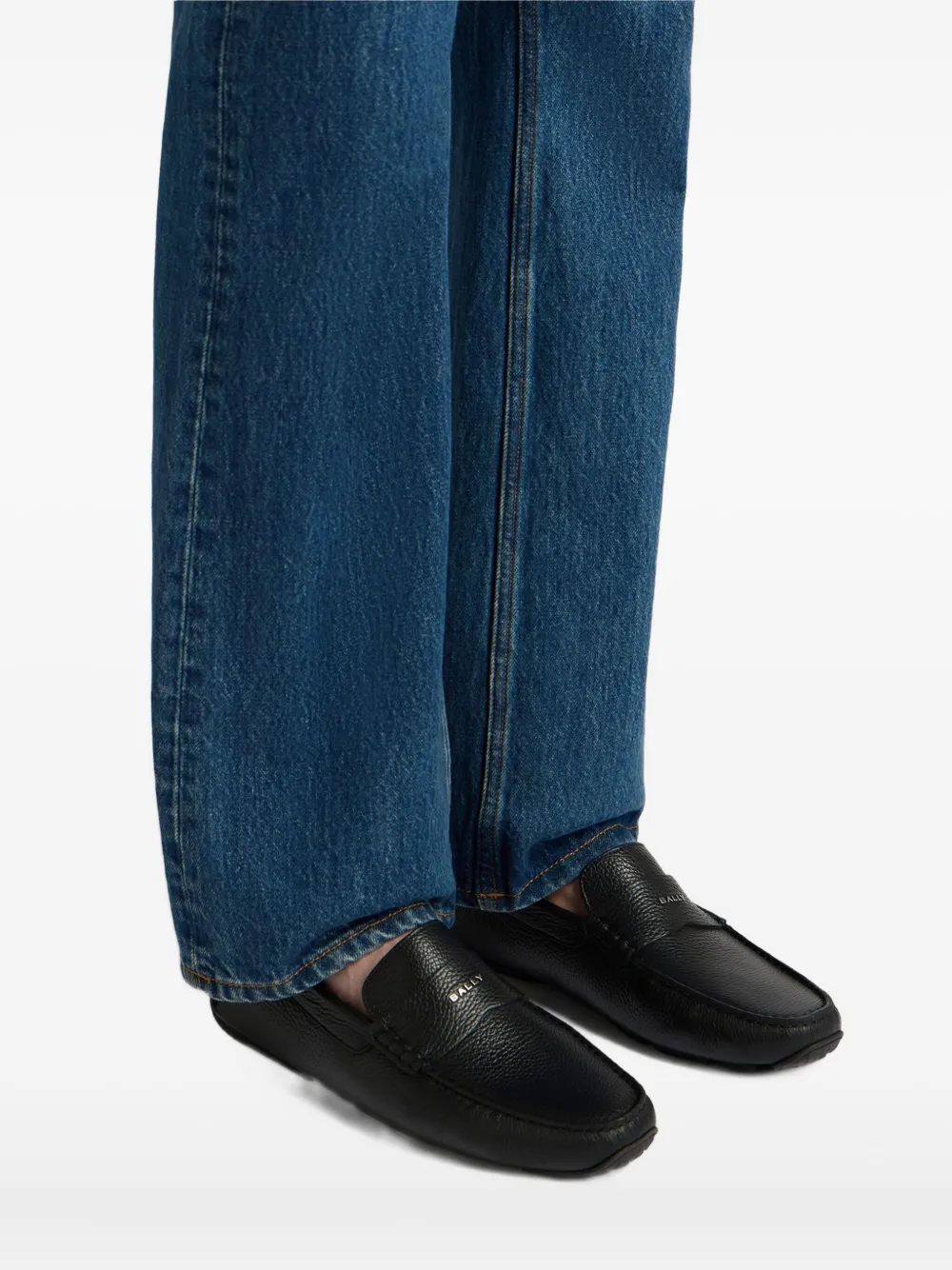 Bally Leren loafers Zwart