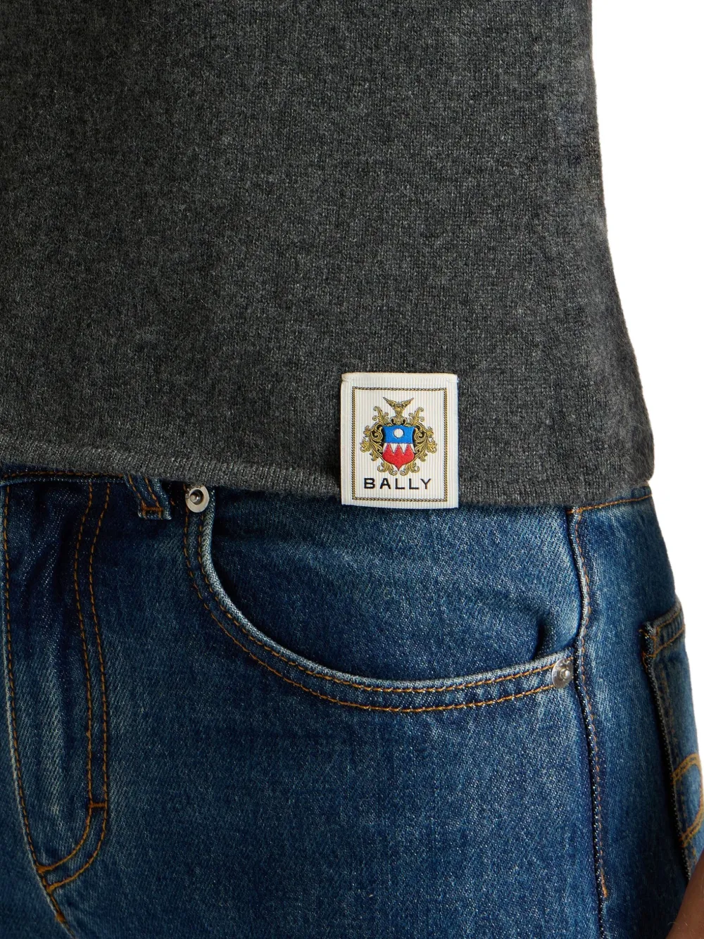 Bally Logo-patch T-shirt In Gray
