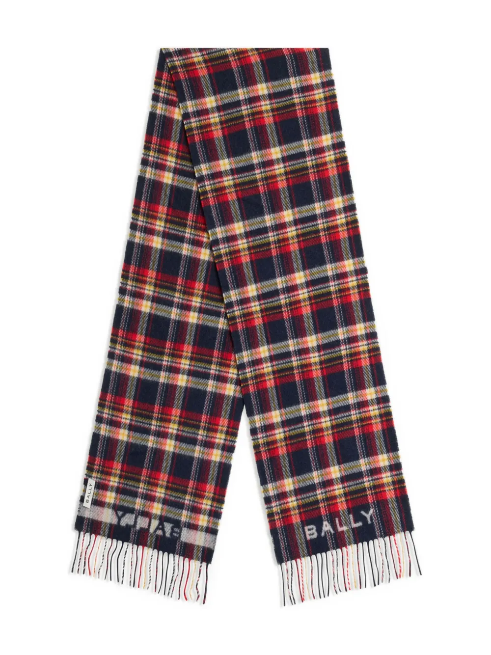 Bally tartan motif scarf | Blue | Image 1