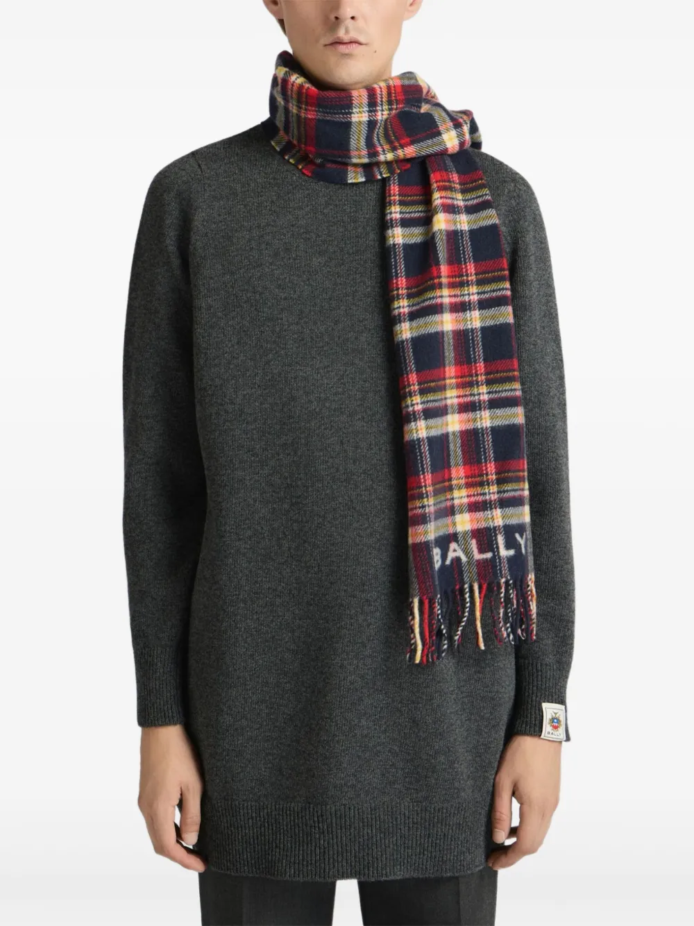 Bally Sjaal met tartan-ruit Blauw