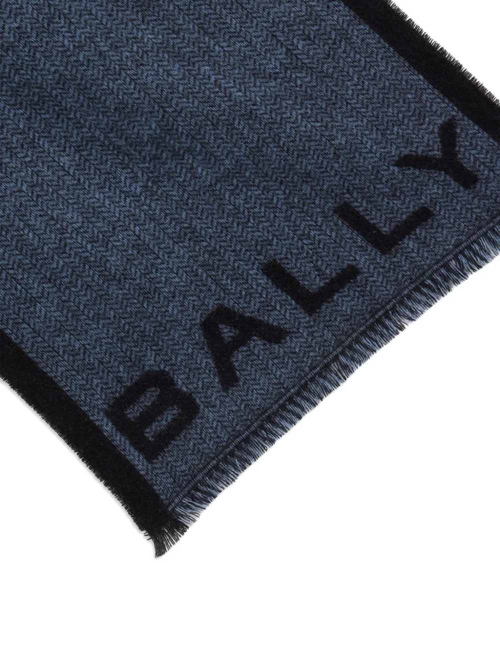 Bally jacquard-logo wool scarf - Blauw