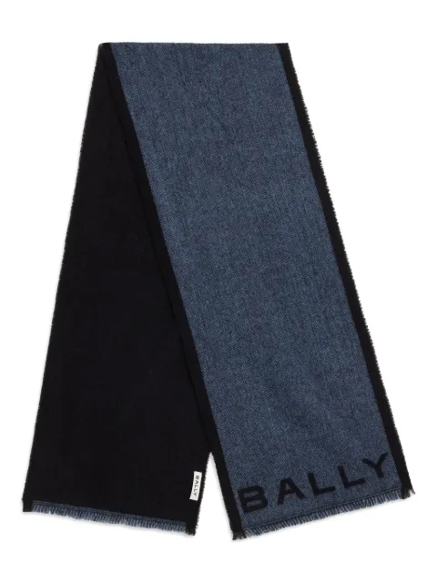 Bally jacquard-logo wool scarf
