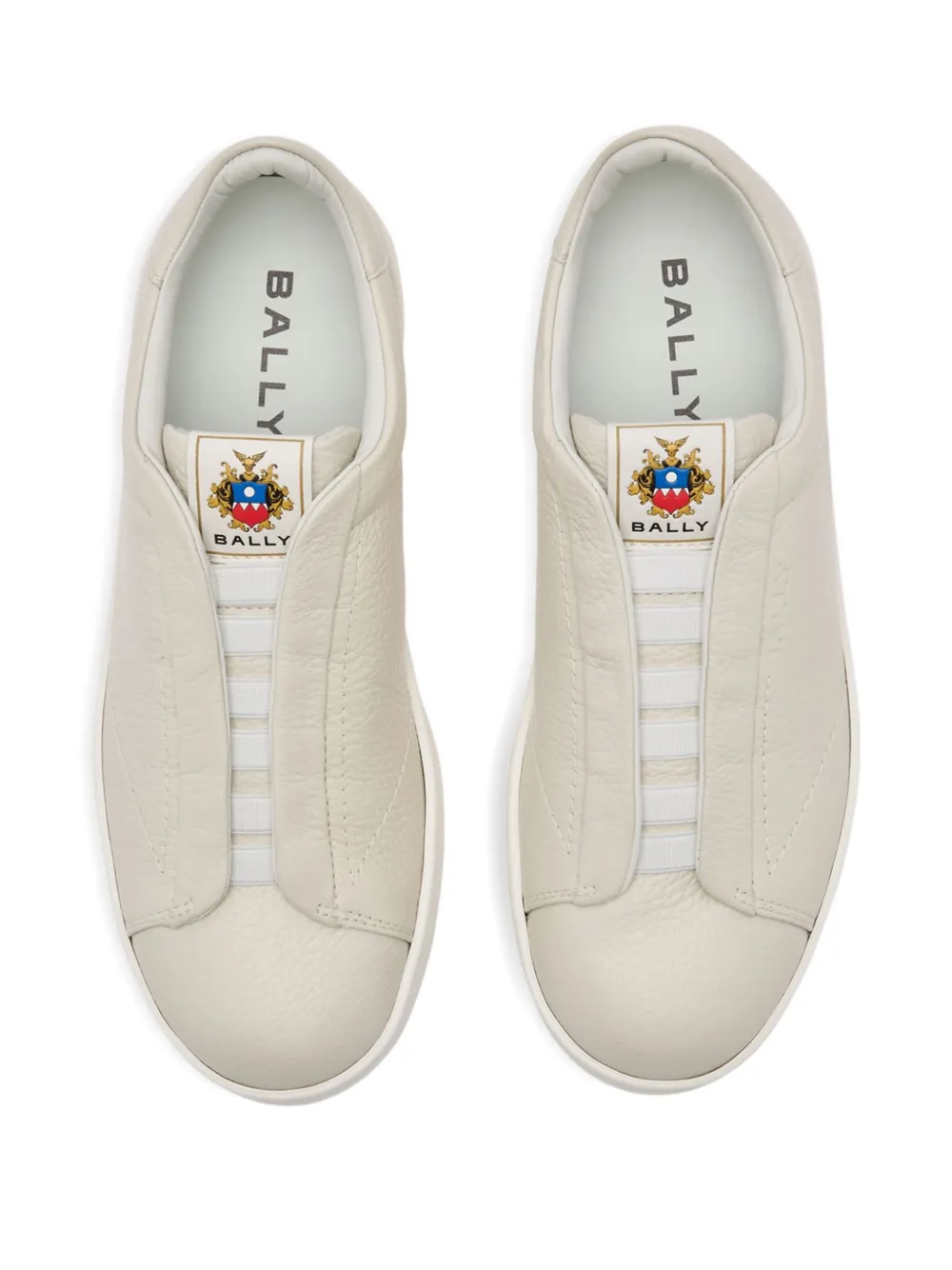 Bally Retro Crest sneakers van bewerkt leer Beige