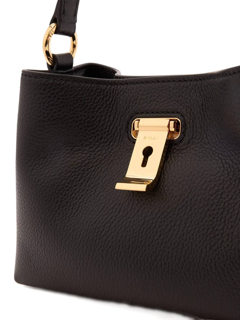 Bally Mini Lock Me Grained-leather Tote Bag In Brown