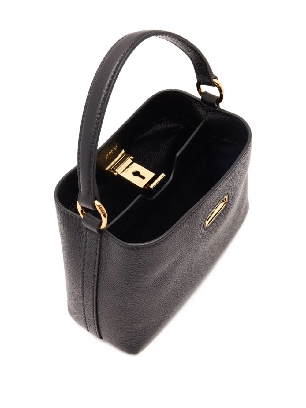 Bally Mini Lock Me Grained-leather Tote Bag In Brown