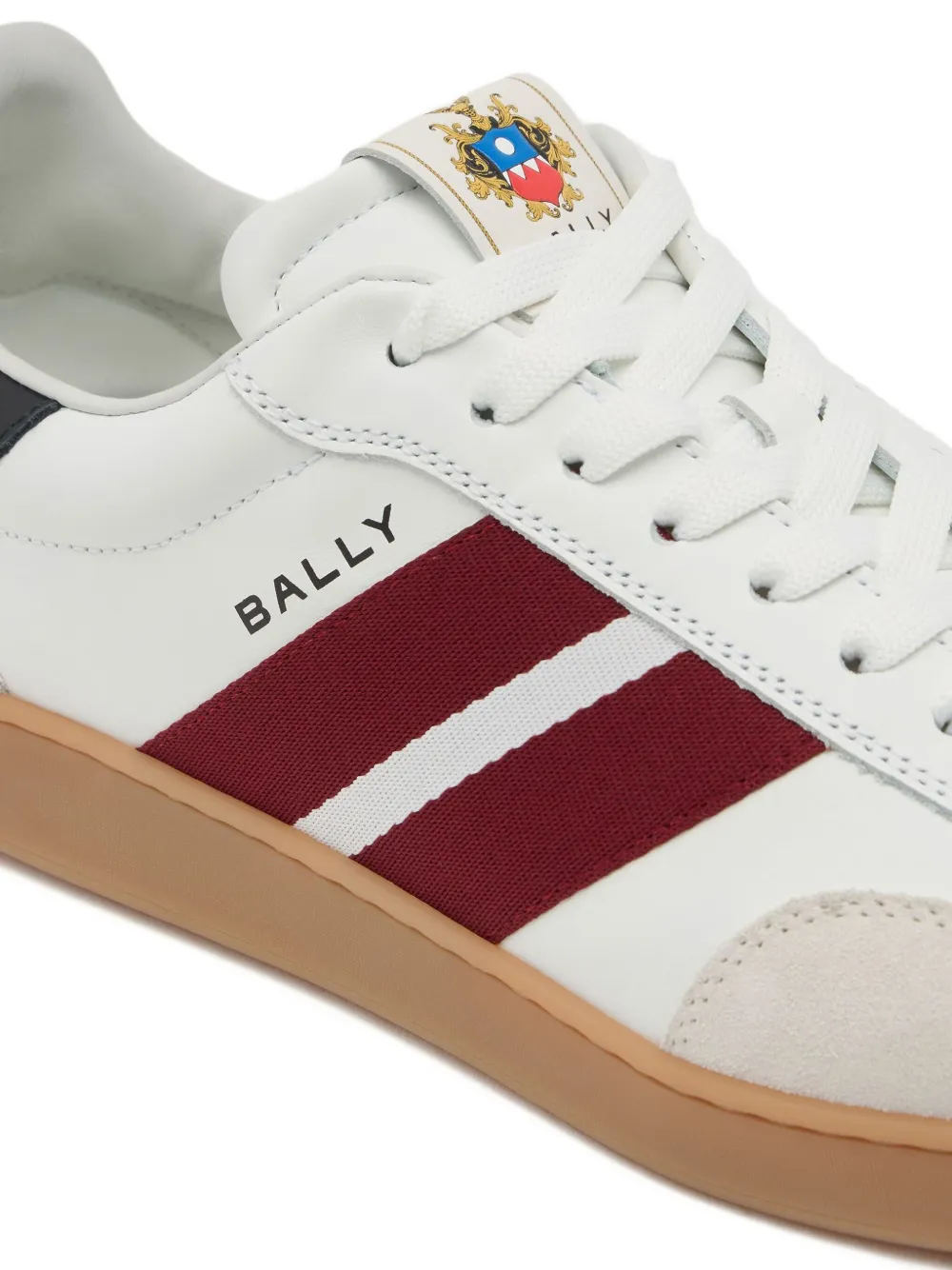Bally Retro Crest gestreepte leren sneakers Wit