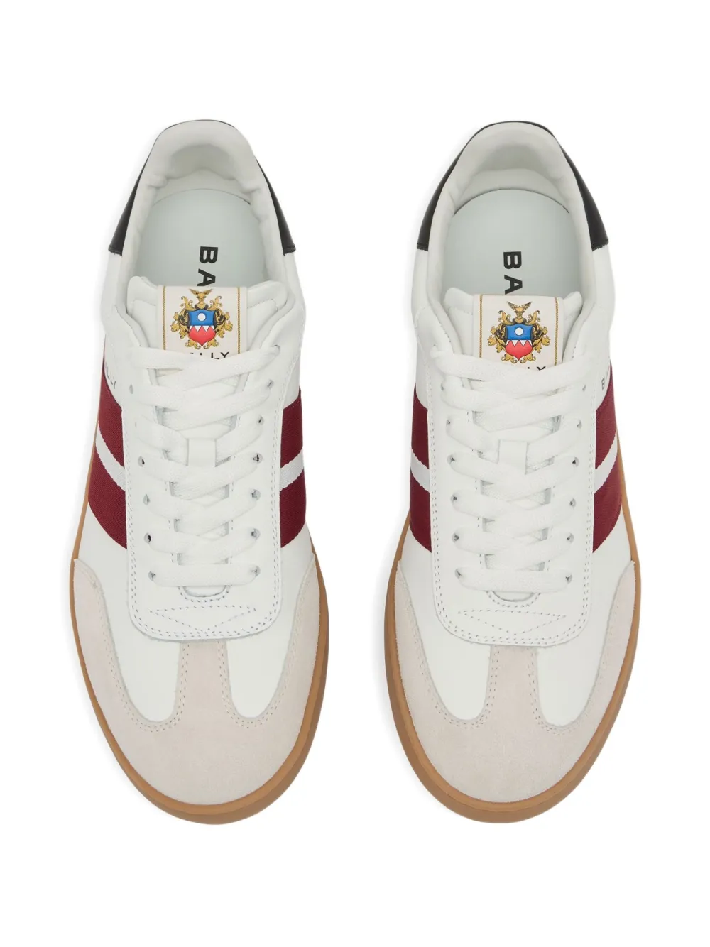 Bally Retro Crest gestreepte leren sneakers Wit