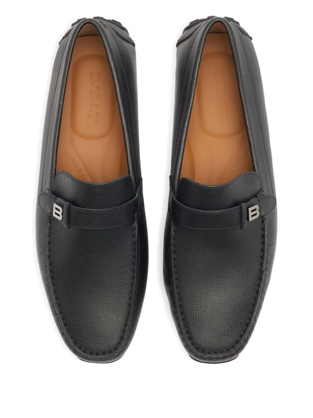 Bally Pilot bewerkte leren loafers Zwart