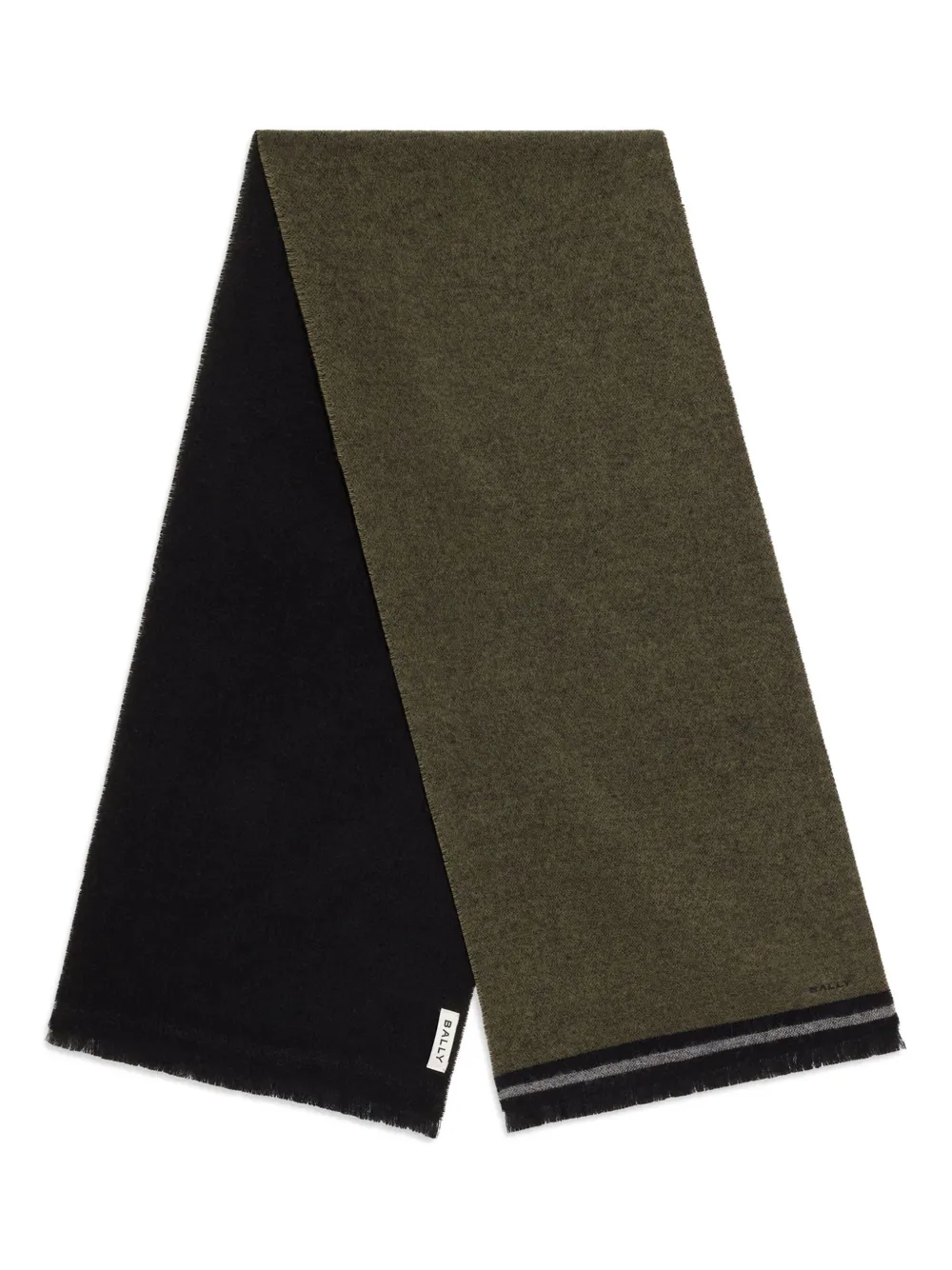Bally striped-detail scarf | Green | Image 1