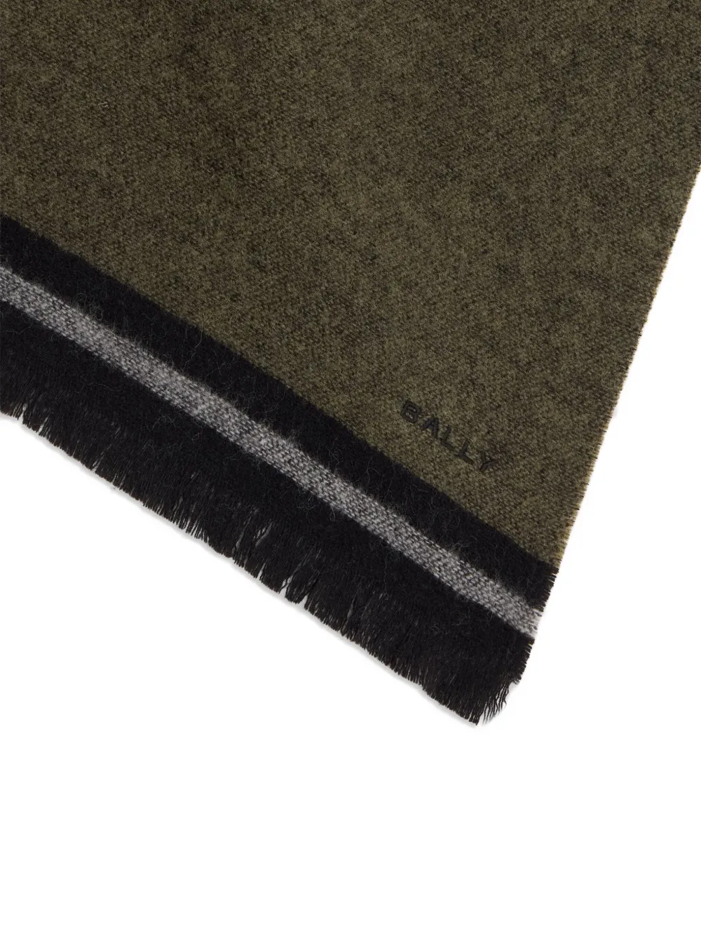 Bally Sjaal met gestreept detail - Groen