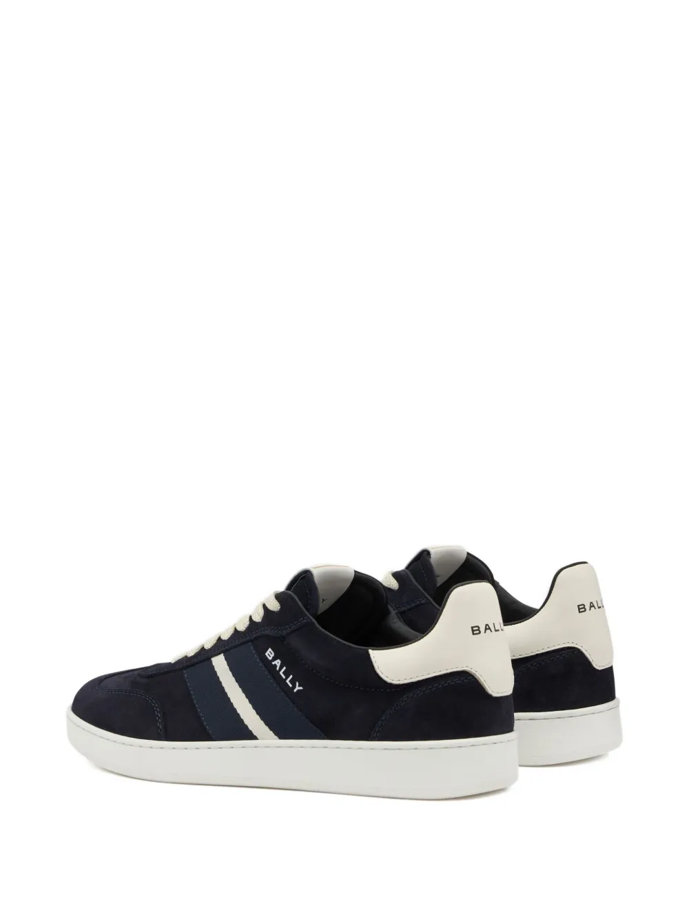 Bally Retro Crest suède sneakers met streep Blauw