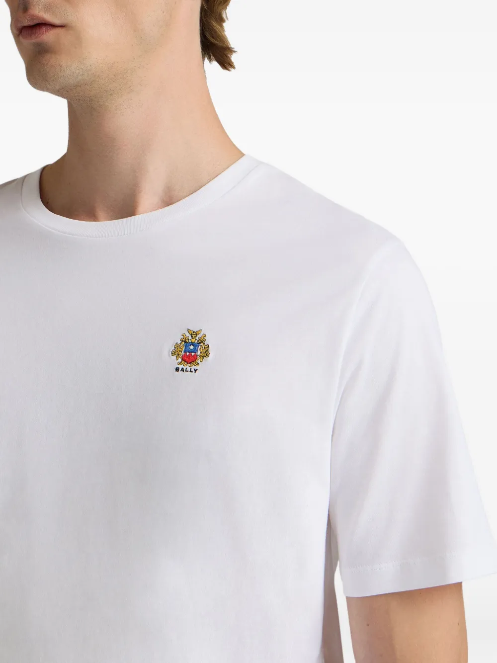 Bally Crest Cotton T-shirt In White
