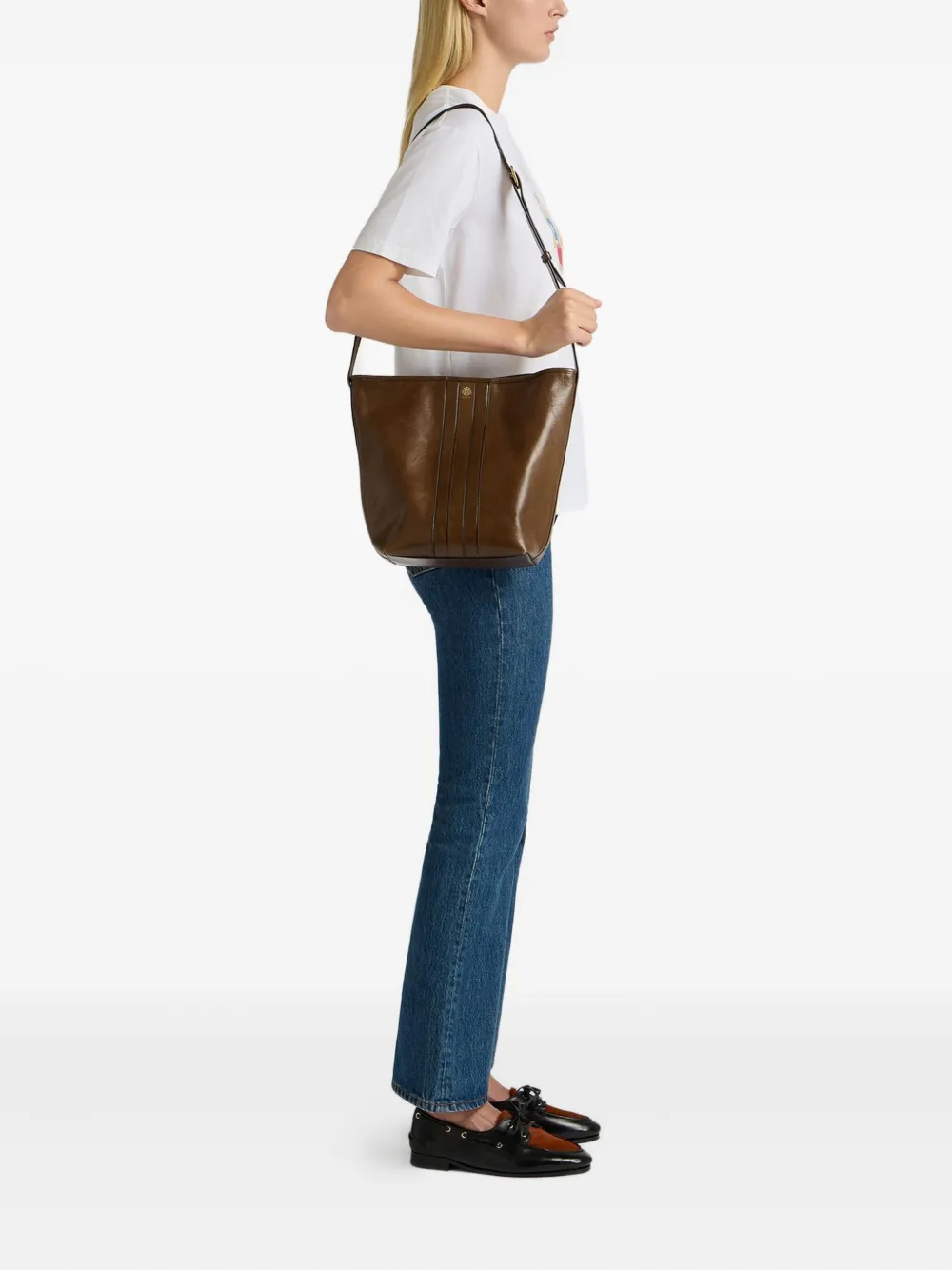 Bally Beckett leren schoudertas - Bruin