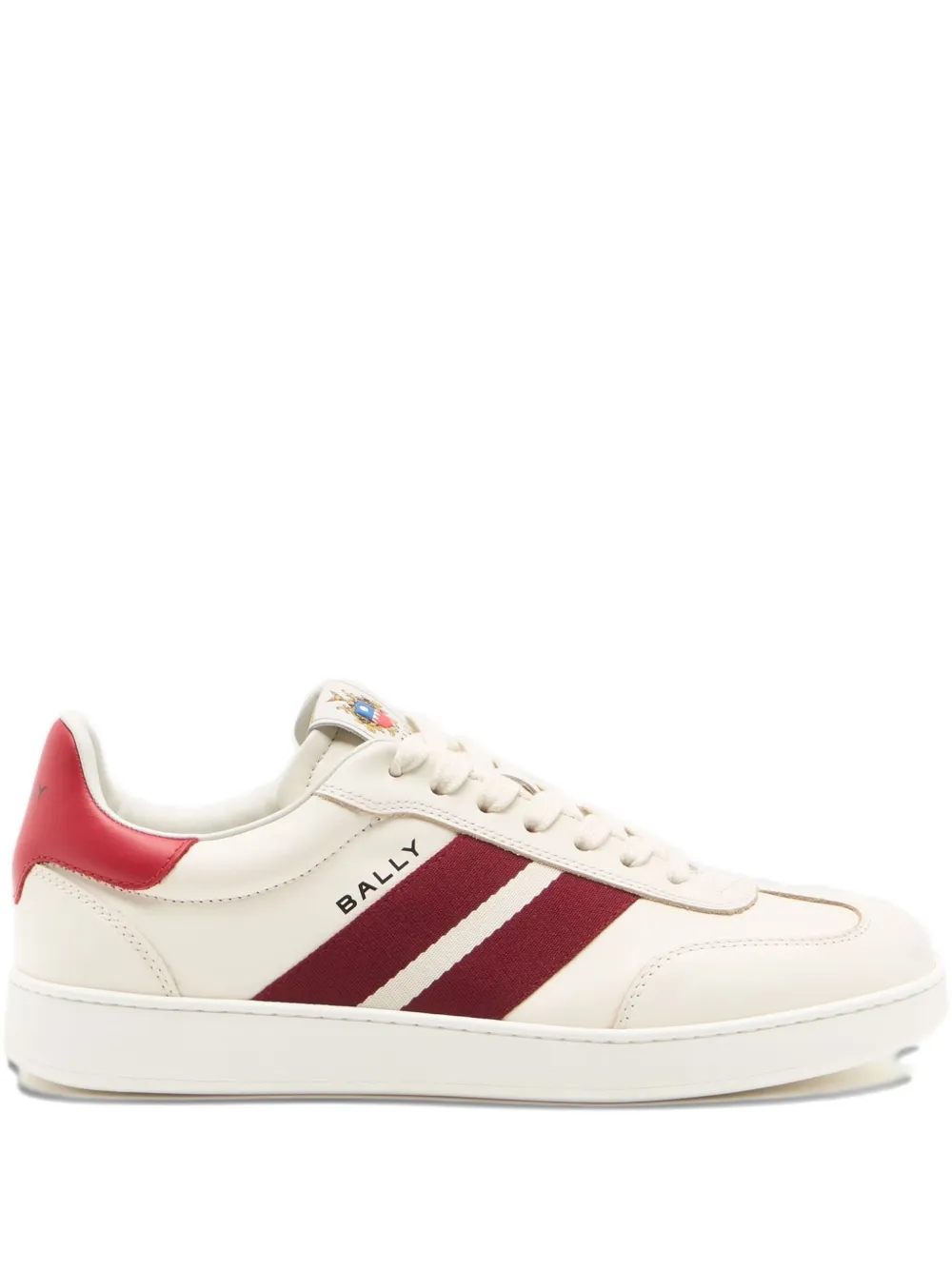 Bally Retro Crest gestreepte leren sneakers Wit