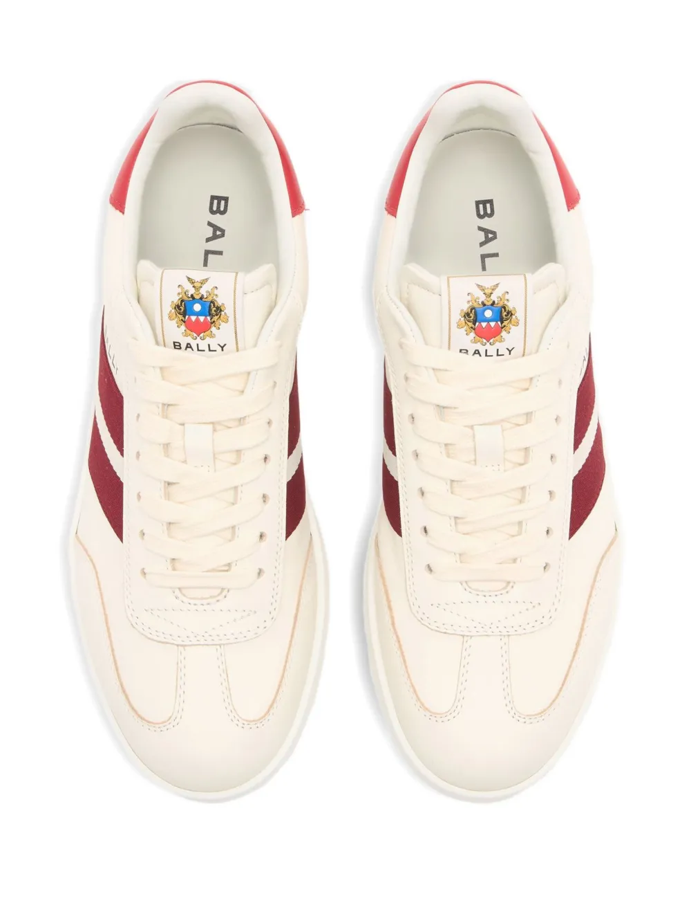 Bally Retro Crest gestreepte leren sneakers Wit