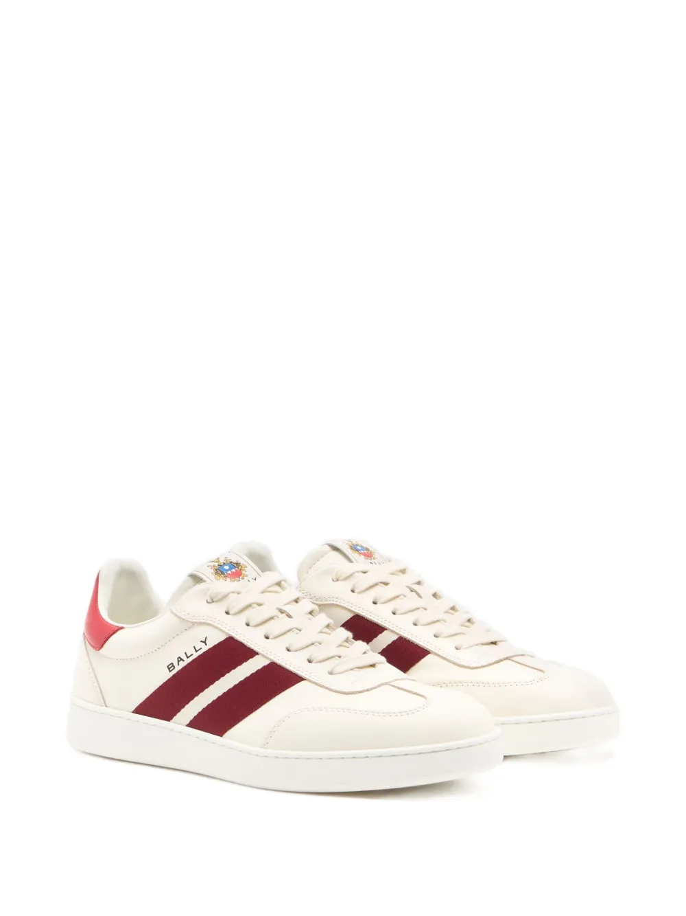 Bally Retro Crest gestreepte leren sneakers Wit