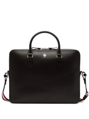 BALLY ビジネスバッグ 黒 レザー ストライプデザイン Bally ストライプ ビジネスバッグ | ブラック | FARFETCH JP