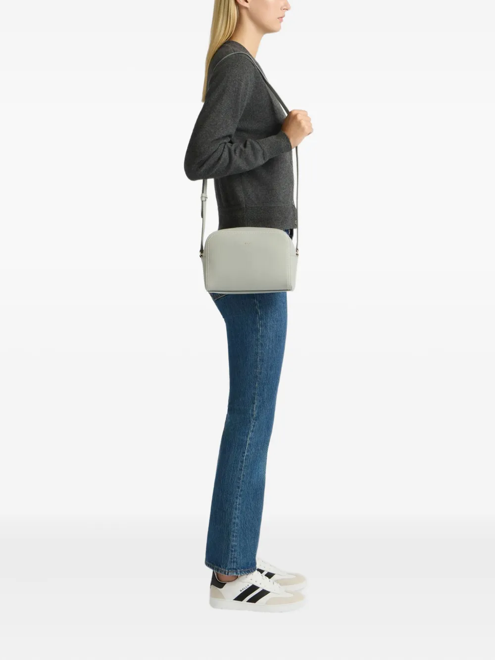 Bally Easy Leather Cross Body Bag In Gray