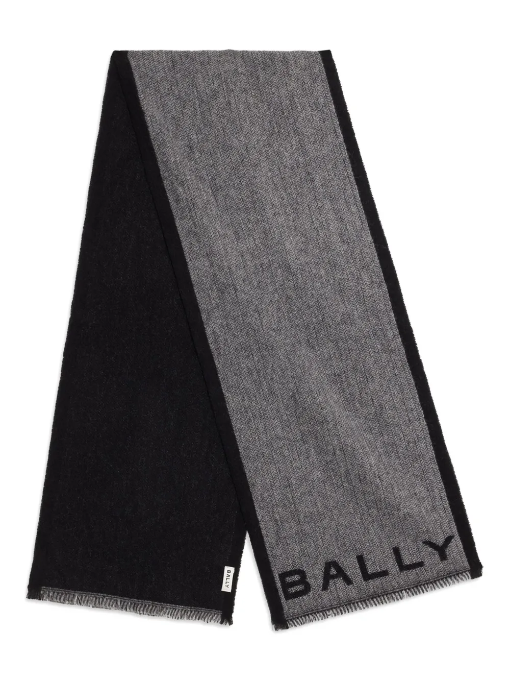 Bally herringbone wool scarf | Grey | Image 1