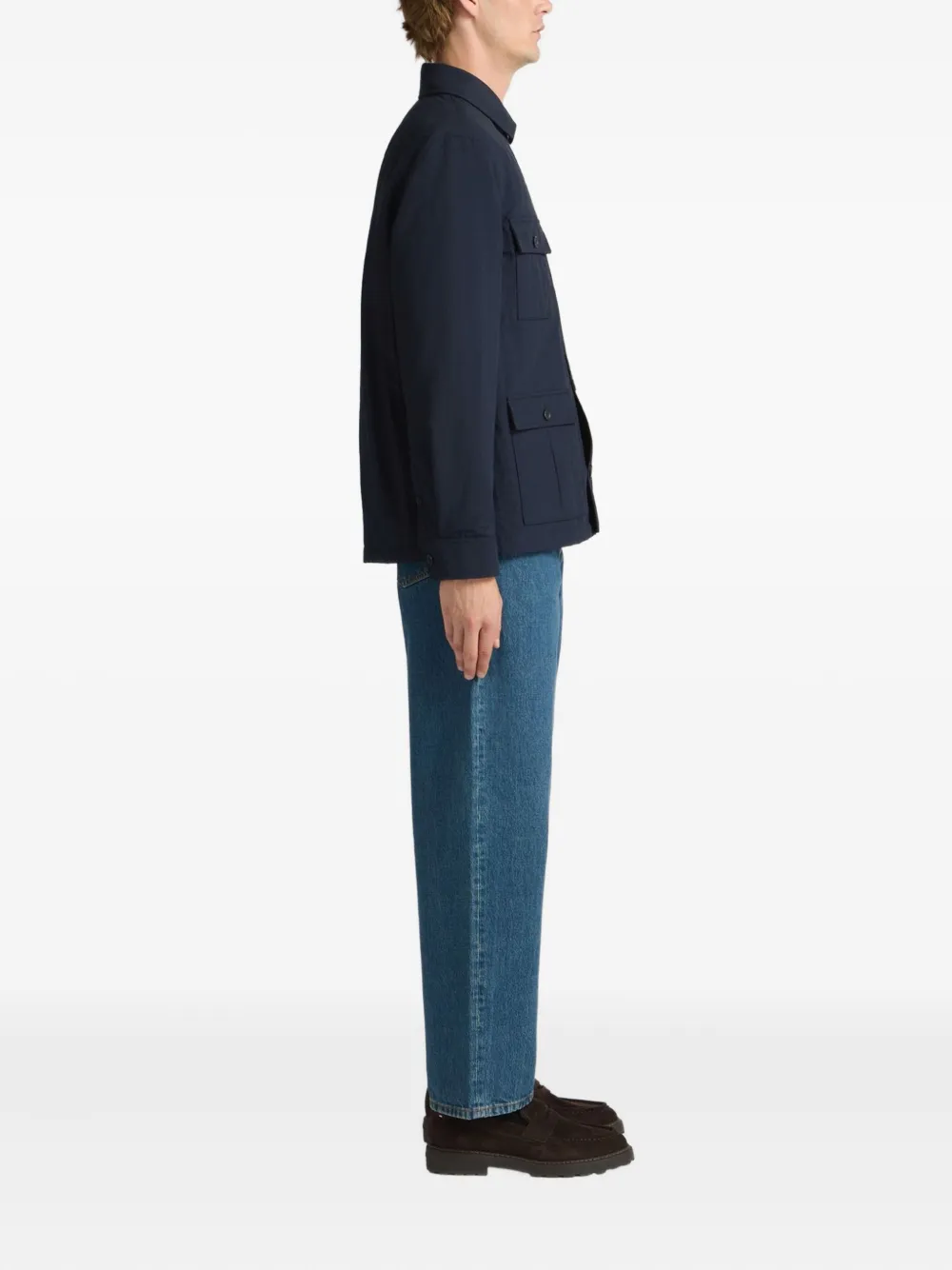 Bally Shirtjack met zak met knopen Blauw