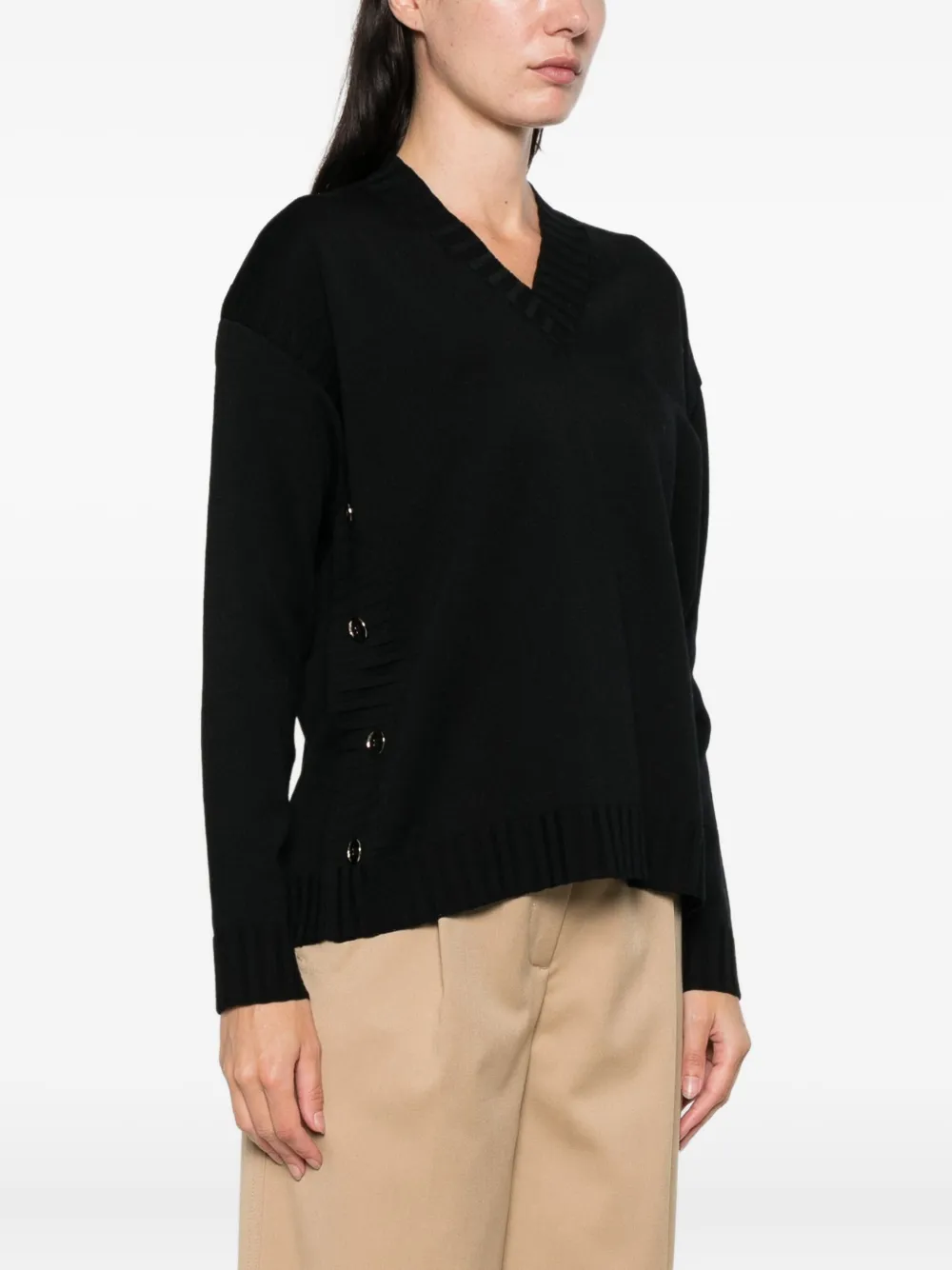 Neera suéter tejido con botones y cuello en V | Suéteres | Image 2