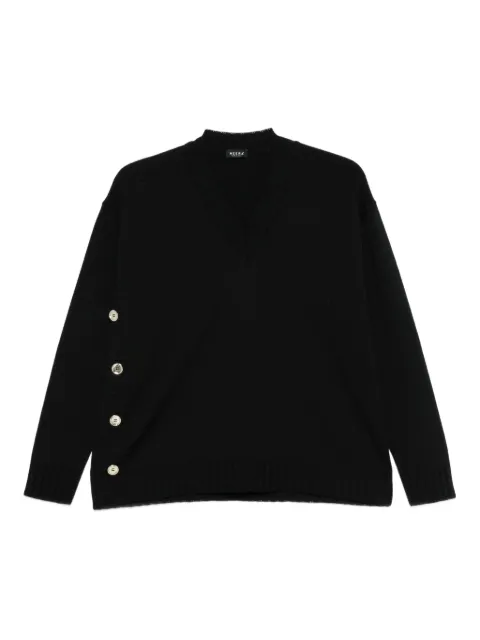 Neera suéter tejido con botones y cuello en V