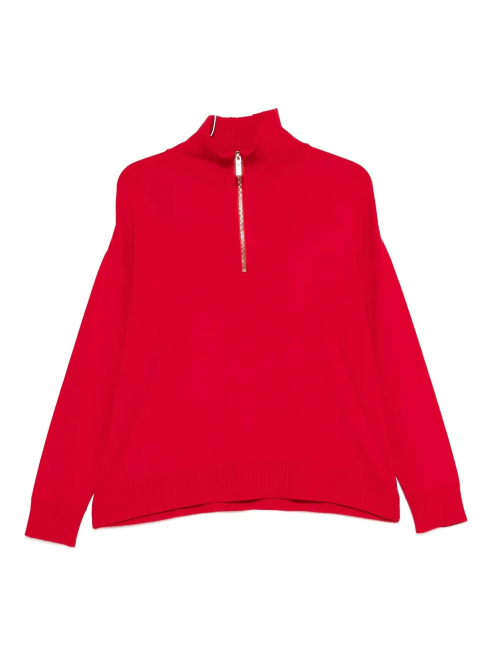 Neera zip coll sweater - Rosso