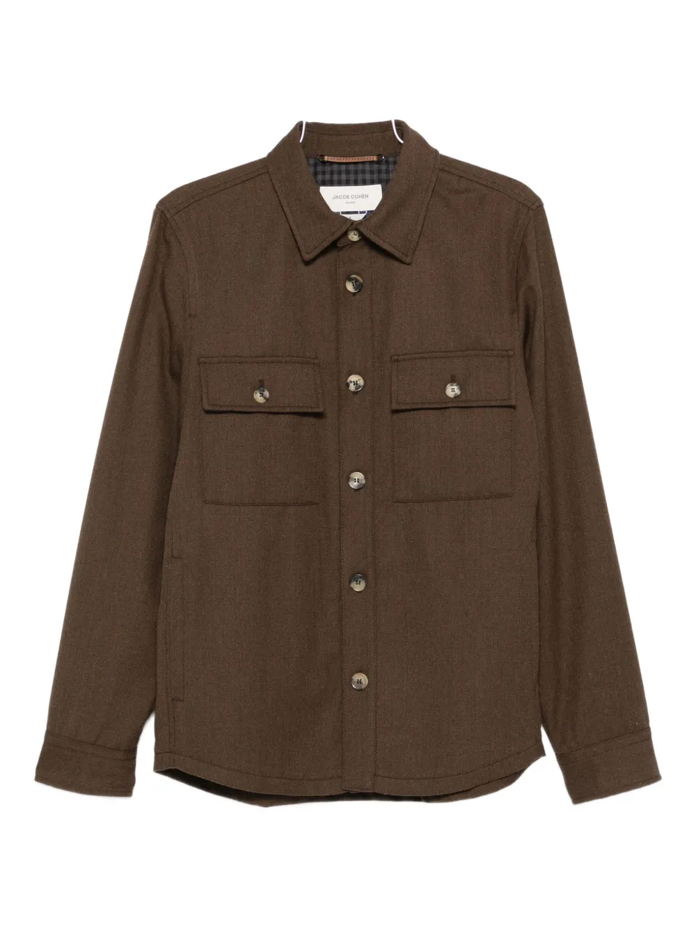 Jacob Cohen Buttoned Flap-pocket Shirt Jacket In Brown