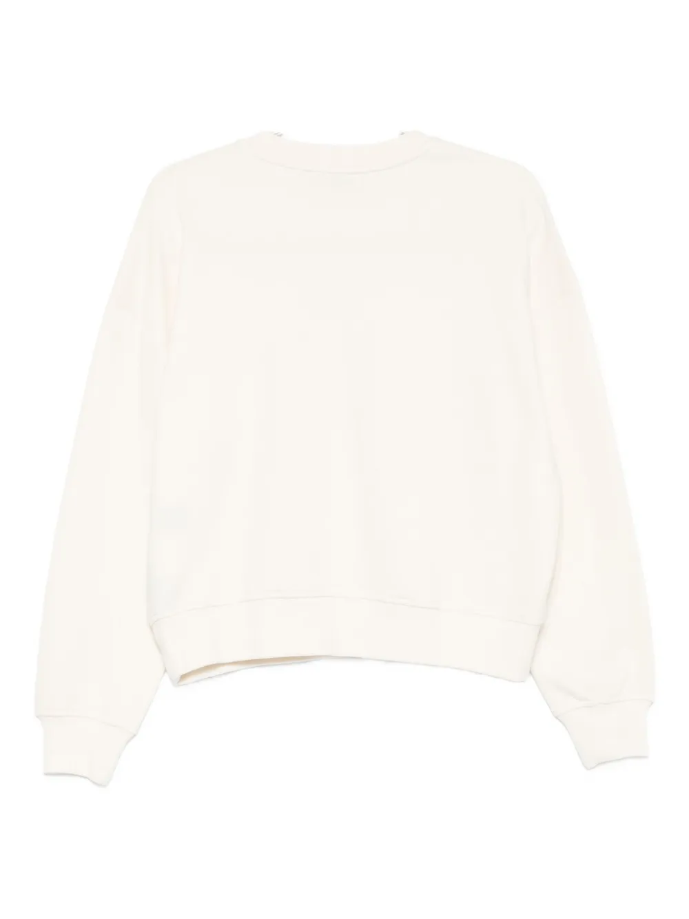 Emporio Armani Crew Neck Long Sleeve Knit Sweatshirt In White