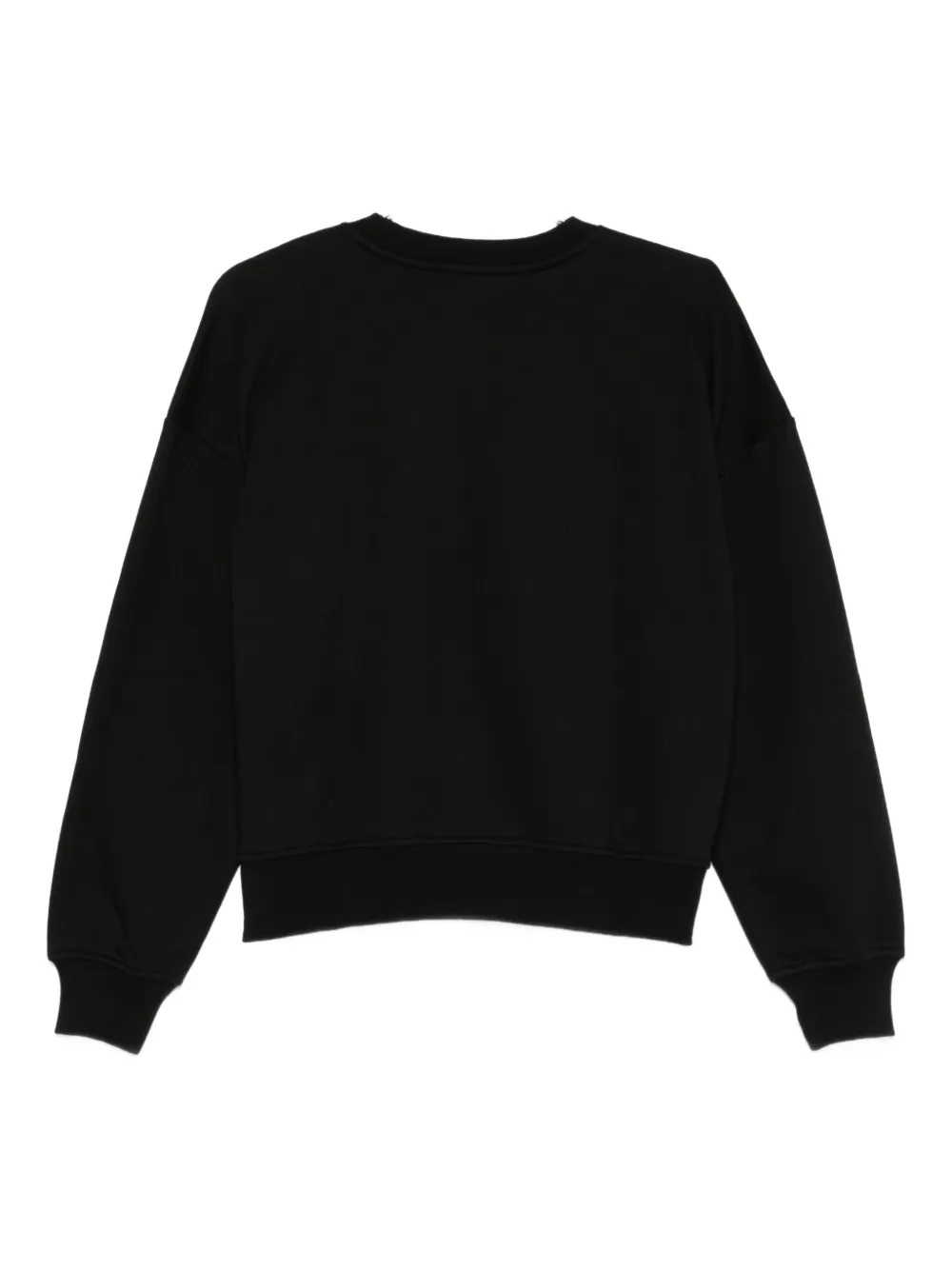 Emporio Armani Crew Neck Long Sleeve Knit Sweatshirt In Black