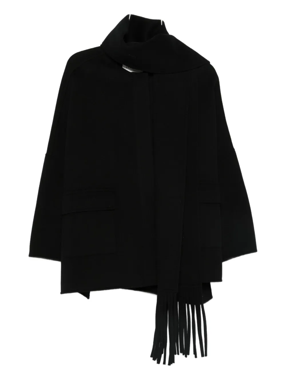 Ermanno Firenze Attached-scarf Jacket In Black